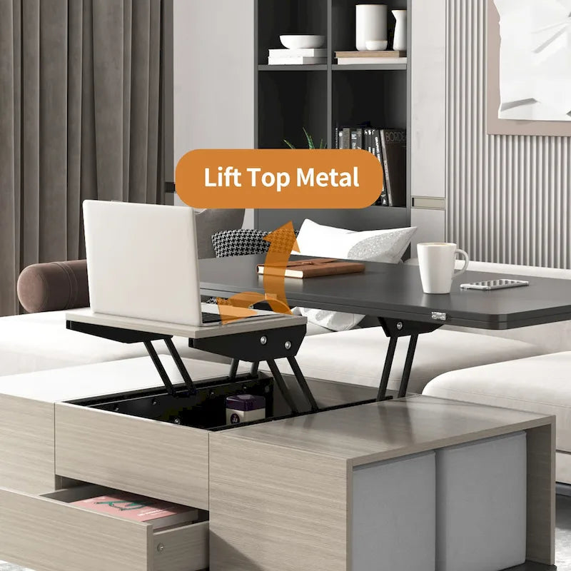 Table basse relevable 5 pièces