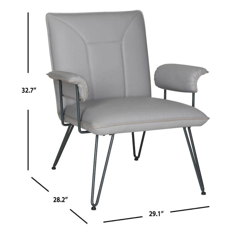 Fauteuil gris moderne du milieu du siècle - 29L x 28P x 33H