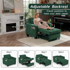 Fauteuil Futon Convertible 3-en-1, Canapé Lit Pliant pour Salon