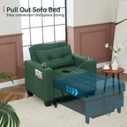 Fauteuil Futon Convertible 3-en-1, Canapé Lit Pliant pour Salon