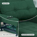 Fauteuil Futon Convertible 3-en-1, Canapé Lit Pliant pour Salon