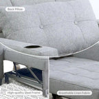 Fauteuil Futon Convertible 3-en-1, Canapé Lit Pliant pour Salon