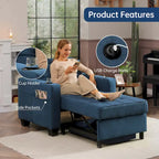 Fauteuil Futon Convertible 3-en-1, Canapé Lit Pliant pour Salon