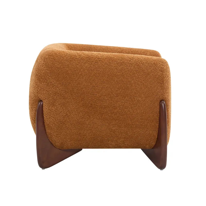 Fauteuil club en bouclé rembourré Tina Modern