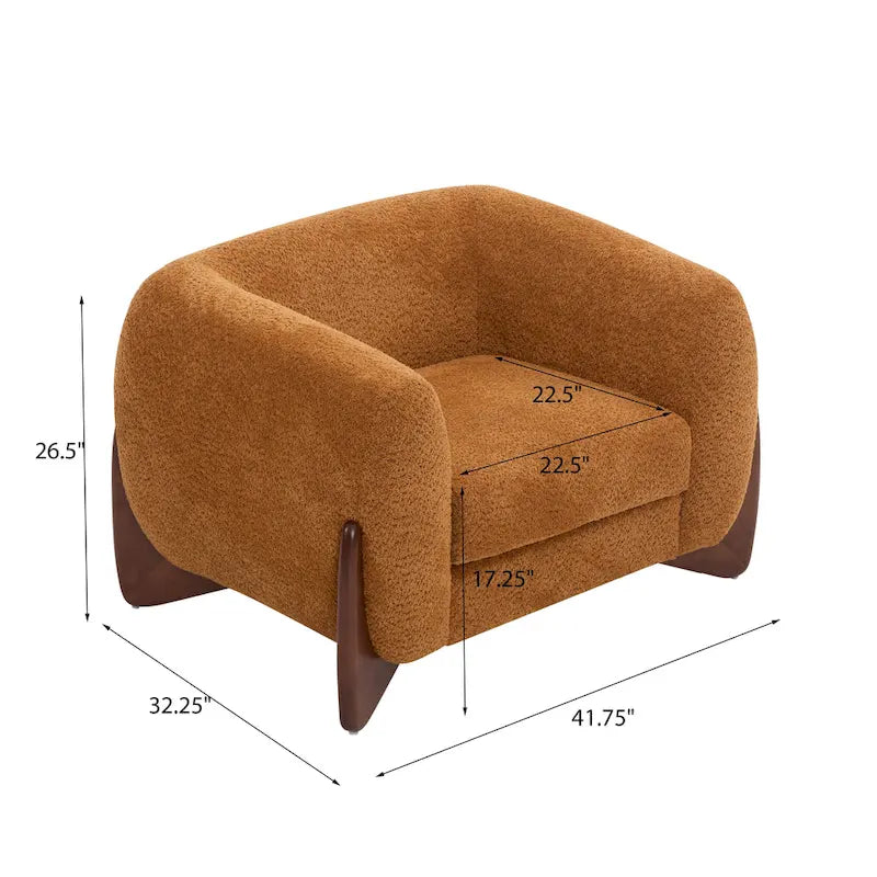 Fauteuil club en bouclé rembourré Tina Modern