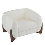 Fauteuil club en bouclé rembourré Tina Modern