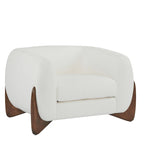 Fauteuil club en bouclé rembourré Tina Modern