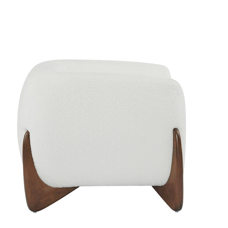 Fauteuil club en bouclé rembourré Tina Modern