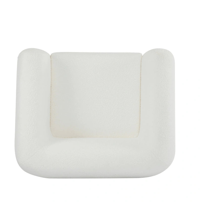 Fauteuil club en bouclé rembourré Tina Modern