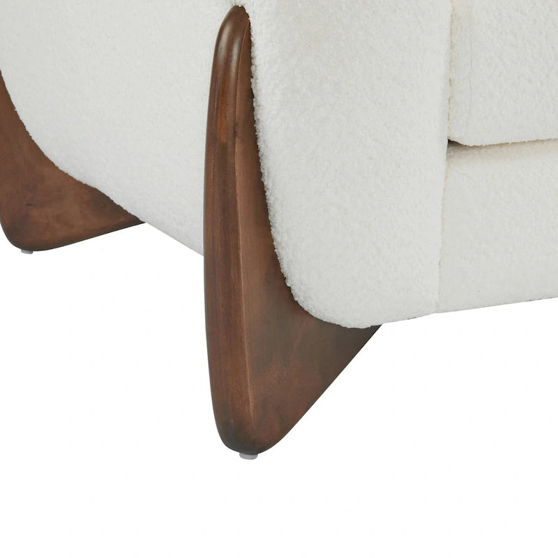 Fauteuil club en bouclé rembourré Tina Modern