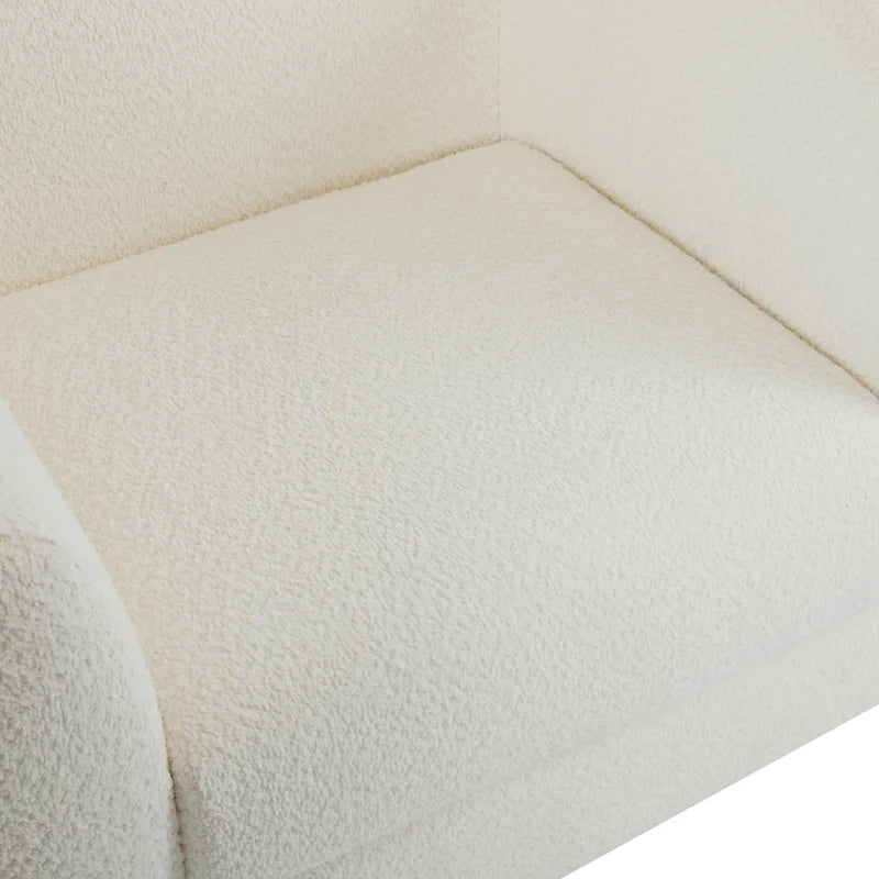 Fauteuil club en bouclé rembourré Tina Modern