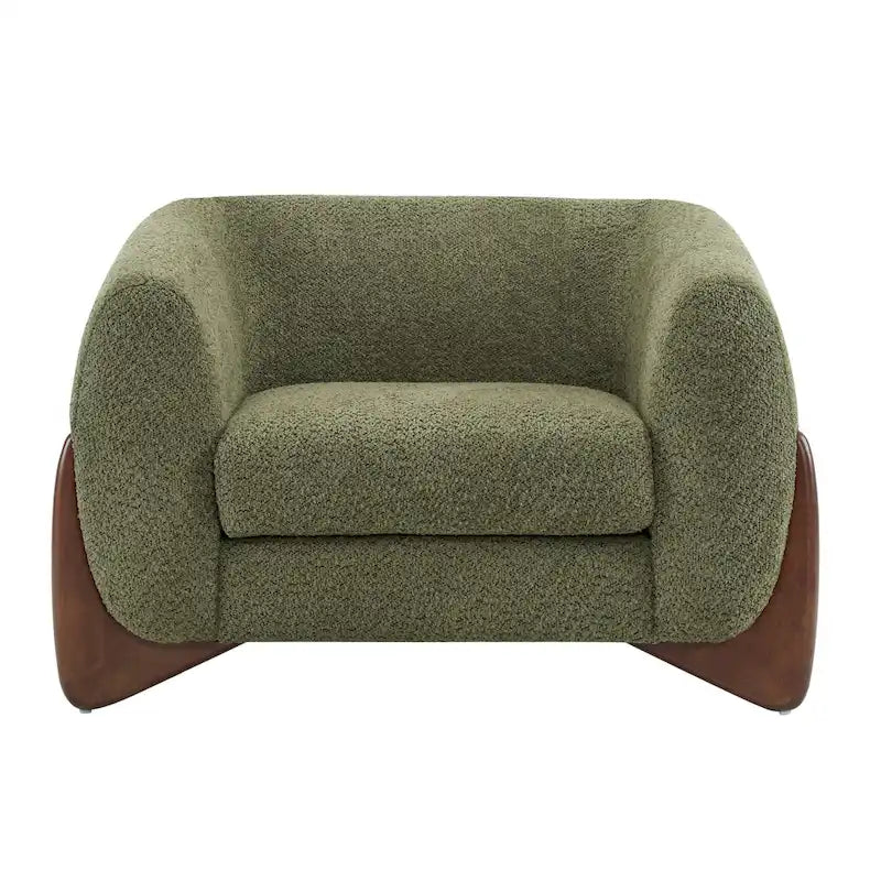 Fauteuil club en bouclé rembourré Tina Modern