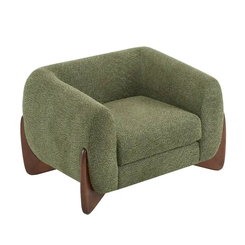 Fauteuil club en bouclé rembourré Tina Modern