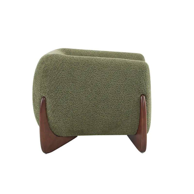 Fauteuil club en bouclé rembourré Tina Modern