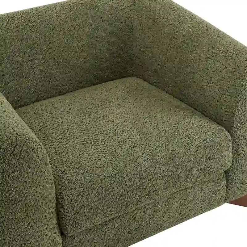 Fauteuil club en bouclé rembourré Tina Modern
