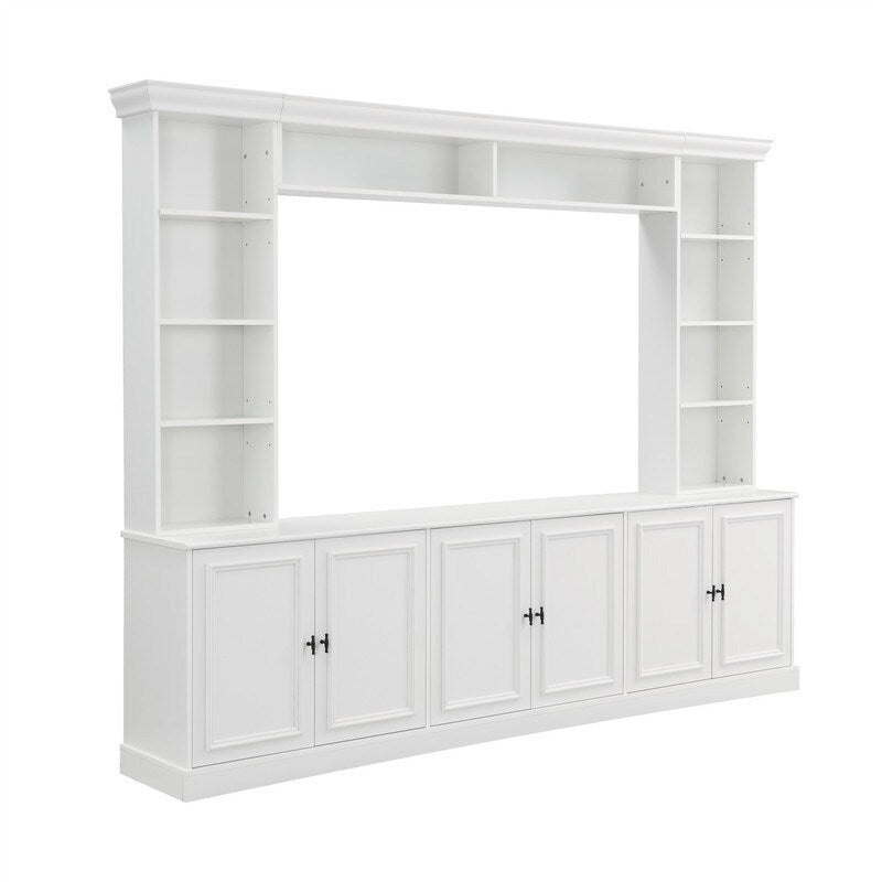 Ensemble meuble TV mural 4 pièces avec étagère, meuble TV polyvalent avec étagère réglable, console multimédia avec pont