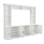Ensemble meuble TV mural 4 pièces avec étagère, meuble TV polyvalent avec étagère réglable, console multimédia avec pont