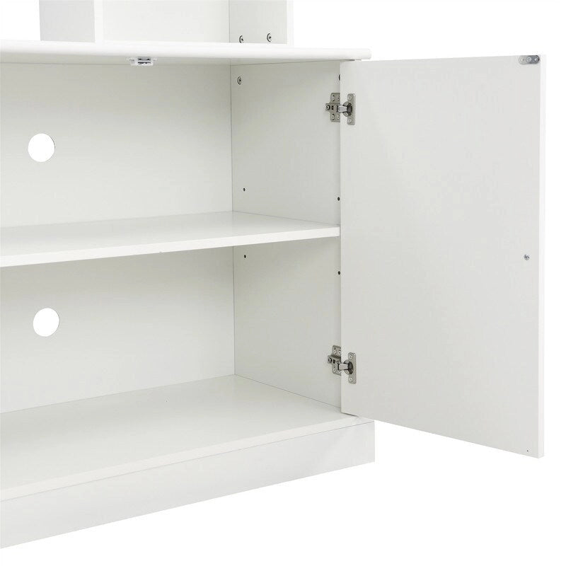 Ensemble meuble TV mural 4 pièces avec étagère, meuble TV polyvalent avec étagère réglable, console multimédia avec pont