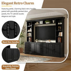 Ensemble meuble TV mural 4 pièces avec étagère, meuble TV polyvalent avec étagère réglable, console multimédia avec pont