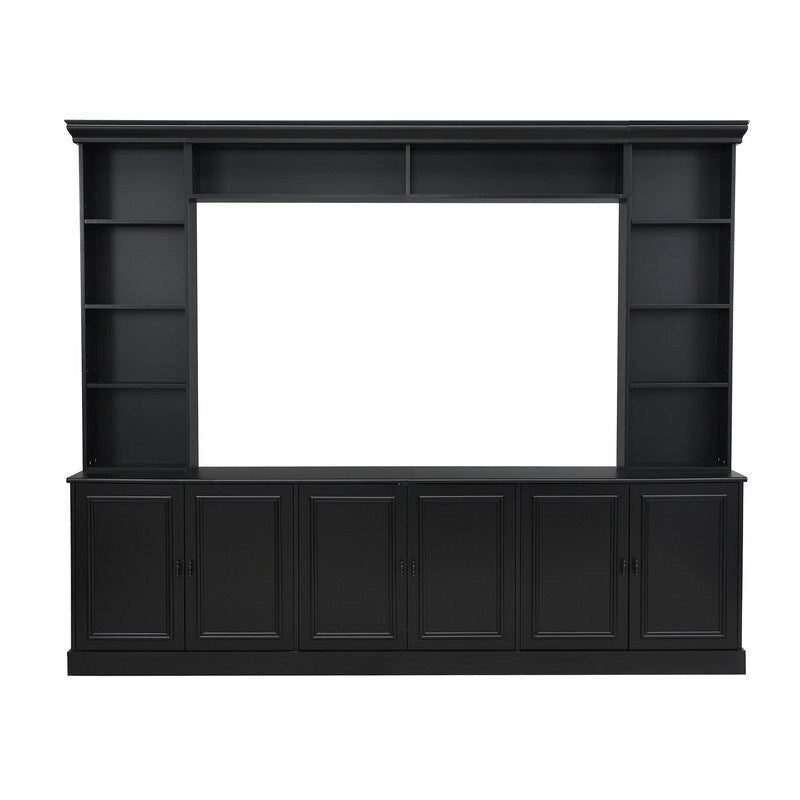 Ensemble meuble TV mural 4 pièces avec étagère, meuble TV polyvalent avec étagère réglable, console multimédia avec pont