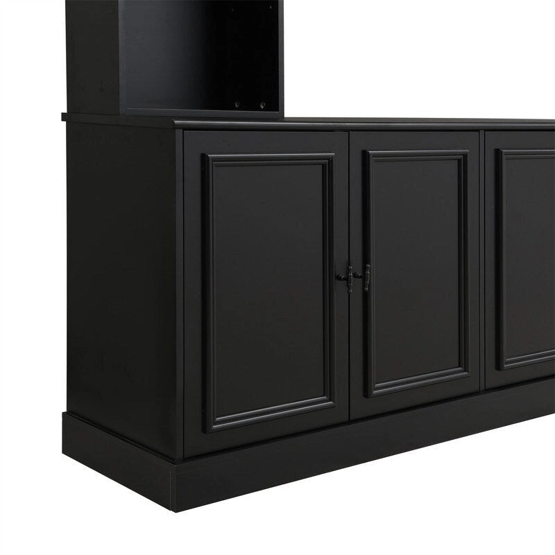 Ensemble meuble TV mural 4 pièces avec étagère, meuble TV polyvalent avec étagère réglable, console multimédia avec pont