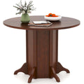 42 Table de cuisine ronde en bois avec pied central