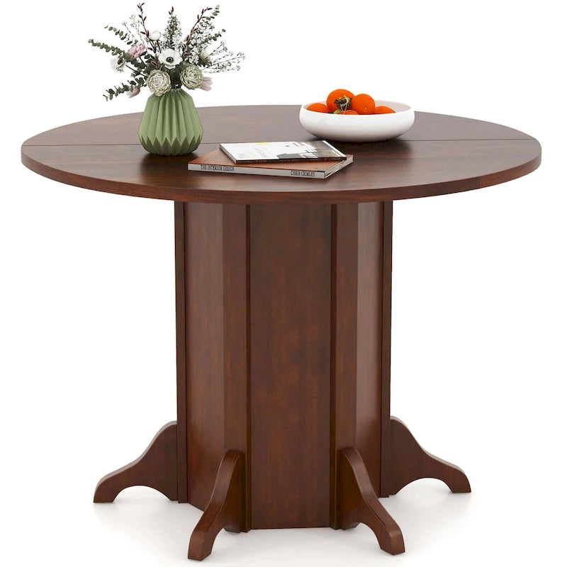 42 Table de cuisine ronde en bois avec pied central