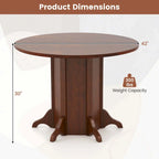 42 Table de cuisine ronde en bois avec pied central