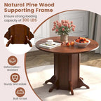 42 Table de cuisine ronde en bois avec pied central
