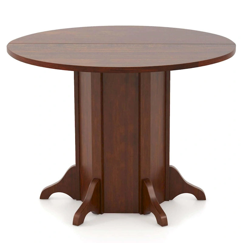 42 Table de cuisine ronde en bois avec pied central