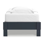 Lit plateforme simple, style Shaker, cadre en bois bleu marine