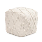 Pouf Ottoman - Revêtement en mélange de coton avec rembourrage ferme en billes EPP - Repose-pieds ou siège d'appoint pour salon