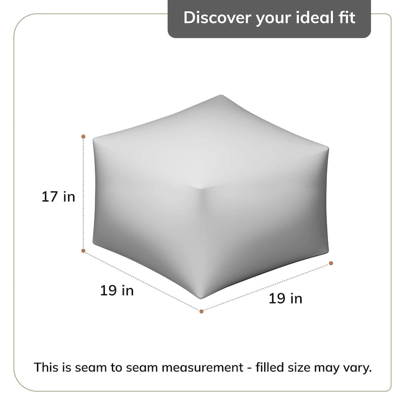 Pouf Ottoman - Revêtement en mélange de coton avec rembourrage ferme en billes EPP - Repose-pieds ou siège d'appoint pour salon