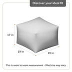 Pouf Ottoman - Revêtement en mélange de coton avec rembourrage ferme en billes EPP - Repose-pieds ou siège d'appoint pour salon