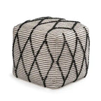 Pouf Ottoman - Revêtement en mélange de coton avec rembourrage ferme en billes EPP - Repose-pieds ou siège d'appoint pour salon