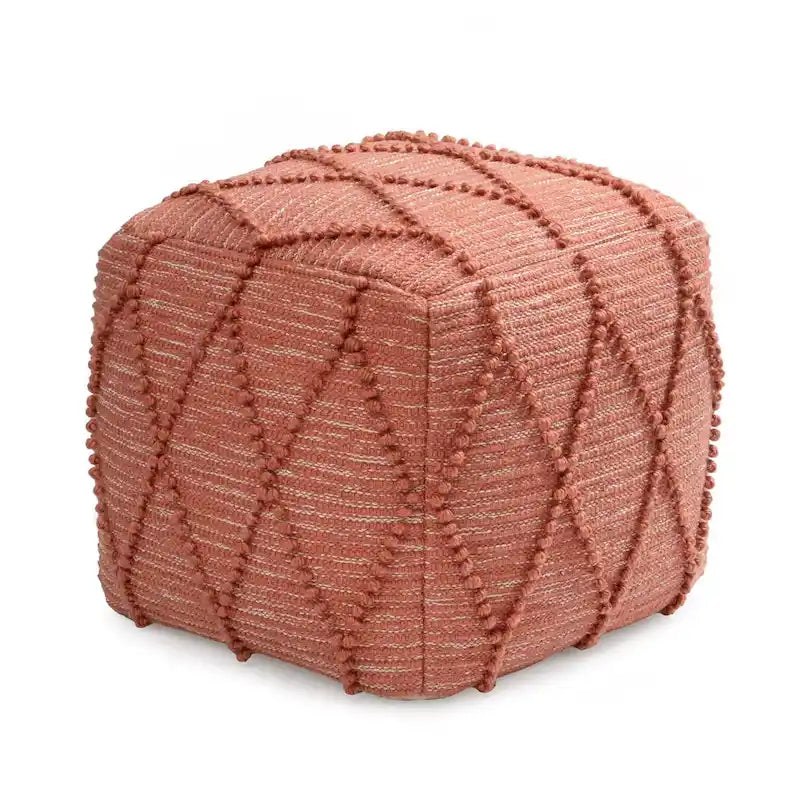 Pouf Ottoman - Revêtement en mélange de coton avec rembourrage ferme en billes EPP - Repose-pieds ou siège d'appoint pour salon