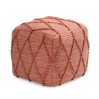 Pouf Ottoman - Revêtement en mélange de coton avec rembourrage ferme en billes EPP - Repose-pieds ou siège d'appoint pour salon