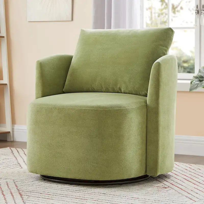 Fauteuil pivotant à 360°, fauteuil baril d'appoint 29,9 po, fauteuil canapé pivotant rembourré au design incurvé