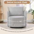 Fauteuil pivotant à 360°, fauteuil baril d'appoint 29,9 po, fauteuil canapé pivotant rembourré au design incurvé