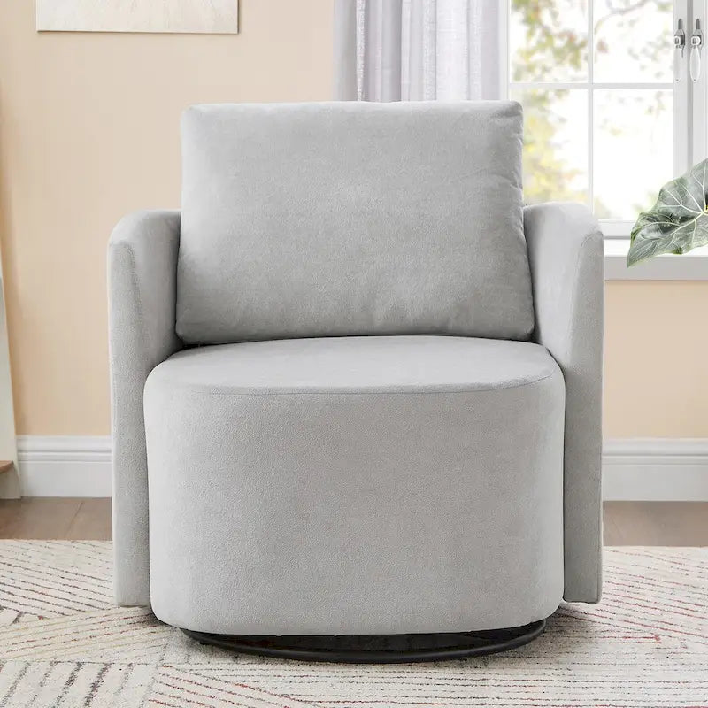 Fauteuil pivotant à 360°, fauteuil baril d'appoint 29,9 po, fauteuil canapé pivotant rembourré au design incurvé
