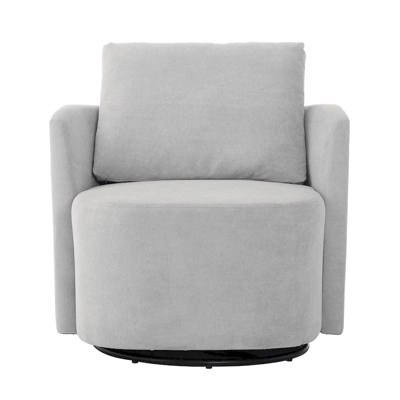 Fauteuil pivotant à 360°, fauteuil baril d'appoint 29,9 po, fauteuil canapé pivotant rembourré au design incurvé