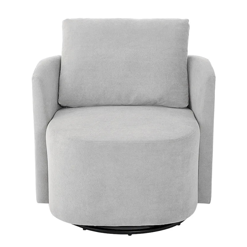 Fauteuil pivotant à 360°, fauteuil baril d'appoint 29,9 po, fauteuil canapé pivotant rembourré au design incurvé
