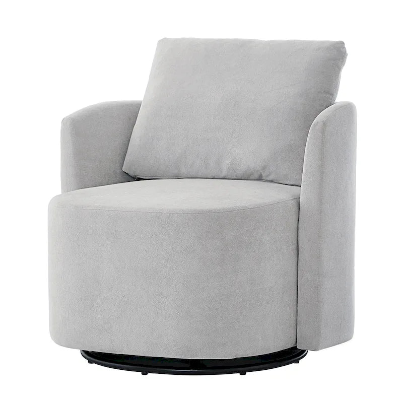 Fauteuil pivotant à 360°, fauteuil baril d'appoint 29,9 po, fauteuil canapé pivotant rembourré au design incurvé