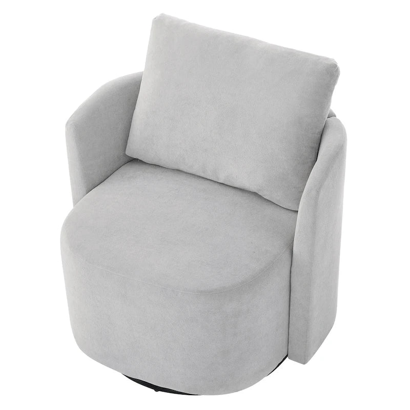 Fauteuil pivotant à 360°, fauteuil baril d'appoint 29,9 po, fauteuil canapé pivotant rembourré au design incurvé