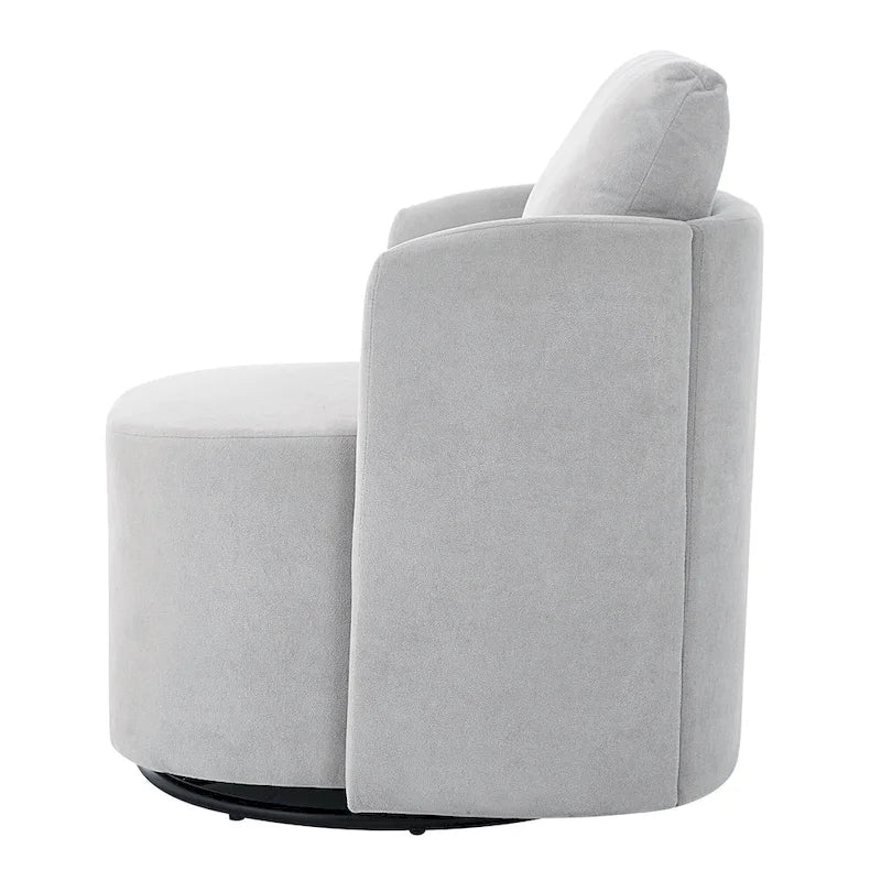 Fauteuil pivotant à 360°, fauteuil baril d'appoint 29,9 po, fauteuil canapé pivotant rembourré au design incurvé