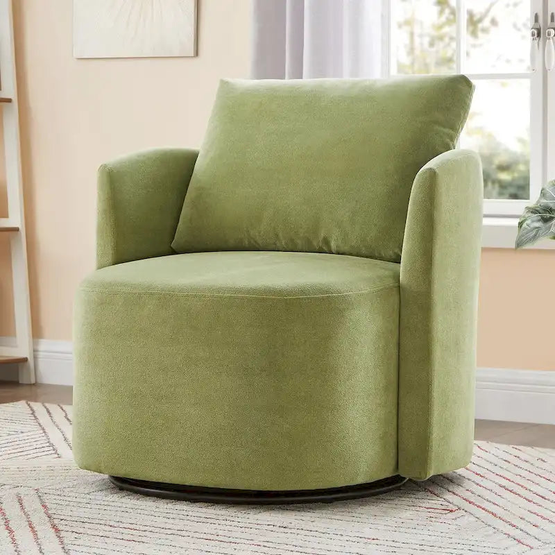 Fauteuil pivotant à 360°, fauteuil baril d'appoint 29,9 po, fauteuil canapé pivotant rembourré au design incurvé