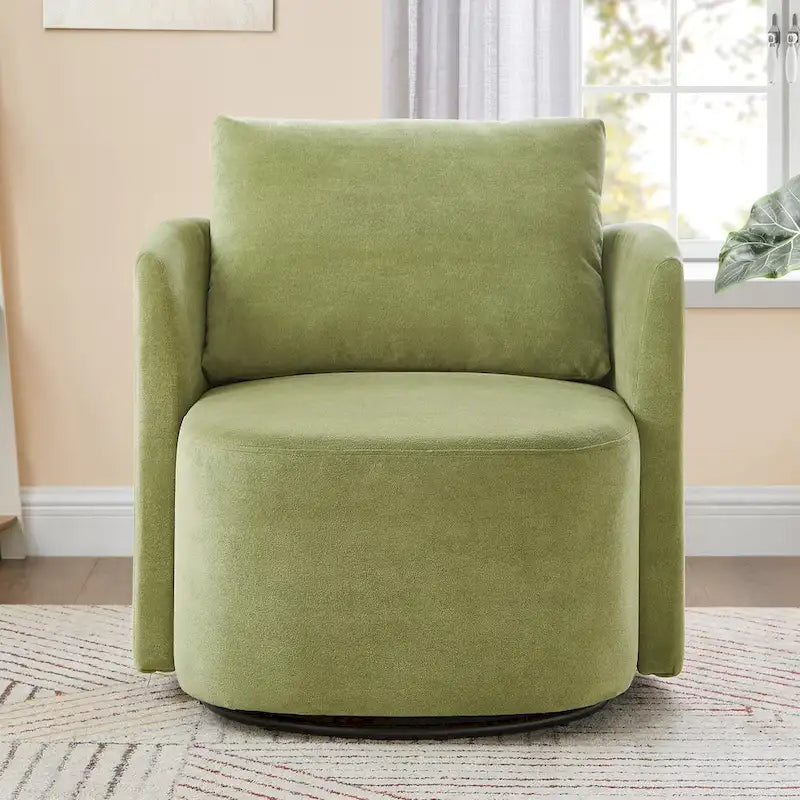 Fauteuil pivotant à 360°, fauteuil baril d'appoint 29,9 po, fauteuil canapé pivotant rembourré au design incurvé