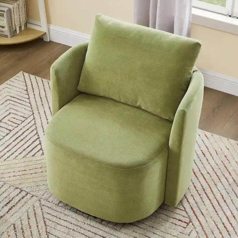 Fauteuil pivotant à 360°, fauteuil baril d'appoint 29,9 po, fauteuil canapé pivotant rembourré au design incurvé