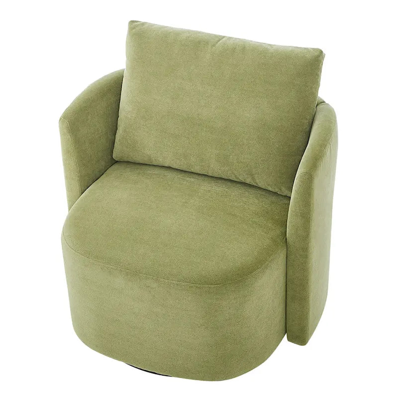 Fauteuil pivotant à 360°, fauteuil baril d'appoint 29,9 po, fauteuil canapé pivotant rembourré au design incurvé