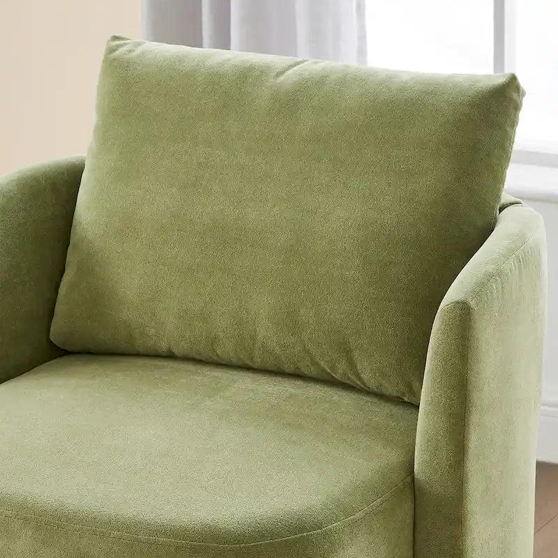 Fauteuil pivotant à 360°, fauteuil baril d'appoint 29,9 po, fauteuil canapé pivotant rembourré au design incurvé
